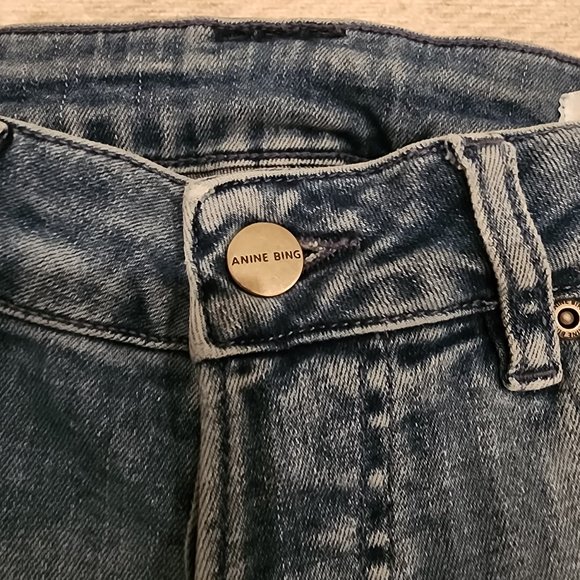 ANINE BING straight leg jean with patchwork hem size 25 - Picture 6 of 11